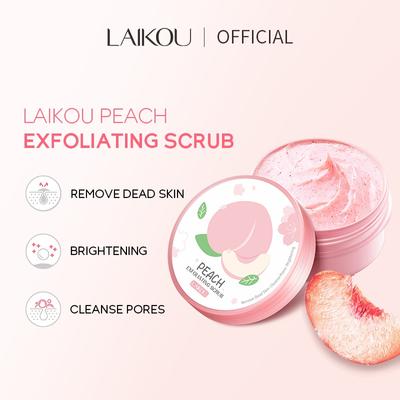 Peach Face Scrub Body Blackhead Pore Cleanser Reduce Acne 90G