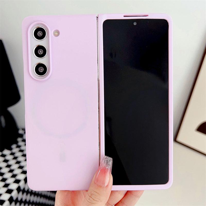 Luxuriöse faltbare Handyhülle mit Hauterkennung, magnetisch, kabelloses Laden für Huawei, Samsung, OPPO VIVO, Xiaomi, faltbare Handyhülle