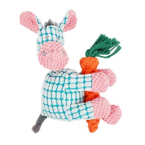 Interactive Squeaky Dog Toy Tough Stuffed Plush Animal Chew Toy for Aggressive Chewers Indestructible Teething Toy for Small Medium Large Dogs