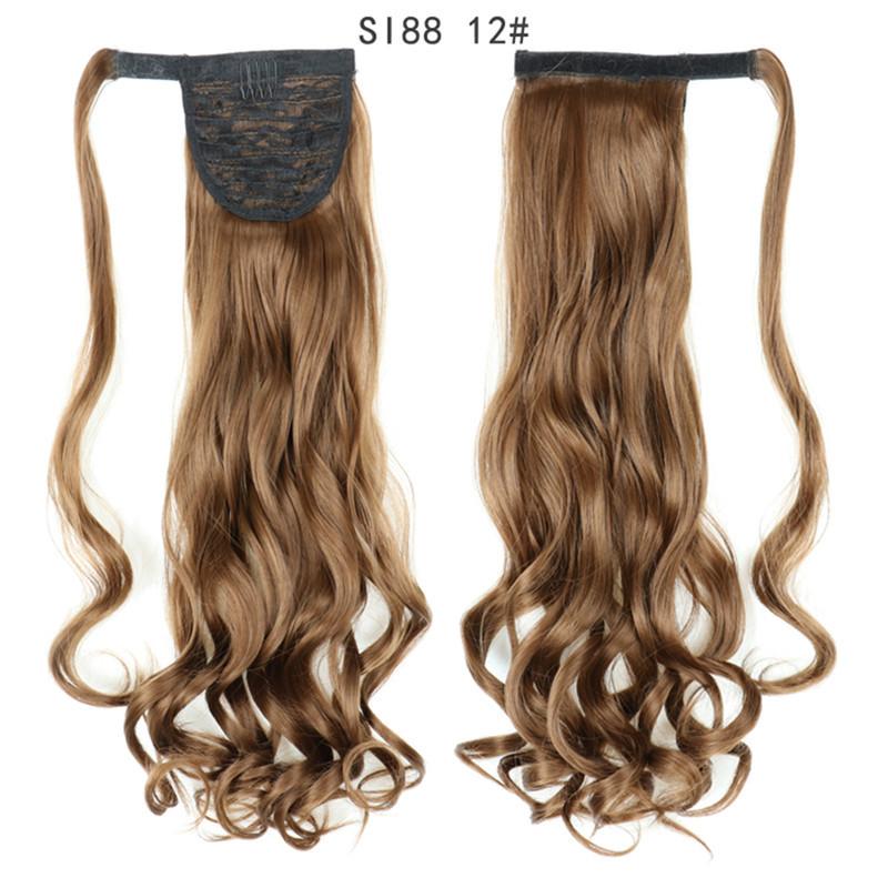LISI HAIR Long Ponytail Synthetic Wig Pack In Clip Hair Extension Ombre Black Gold Brown Ponytail