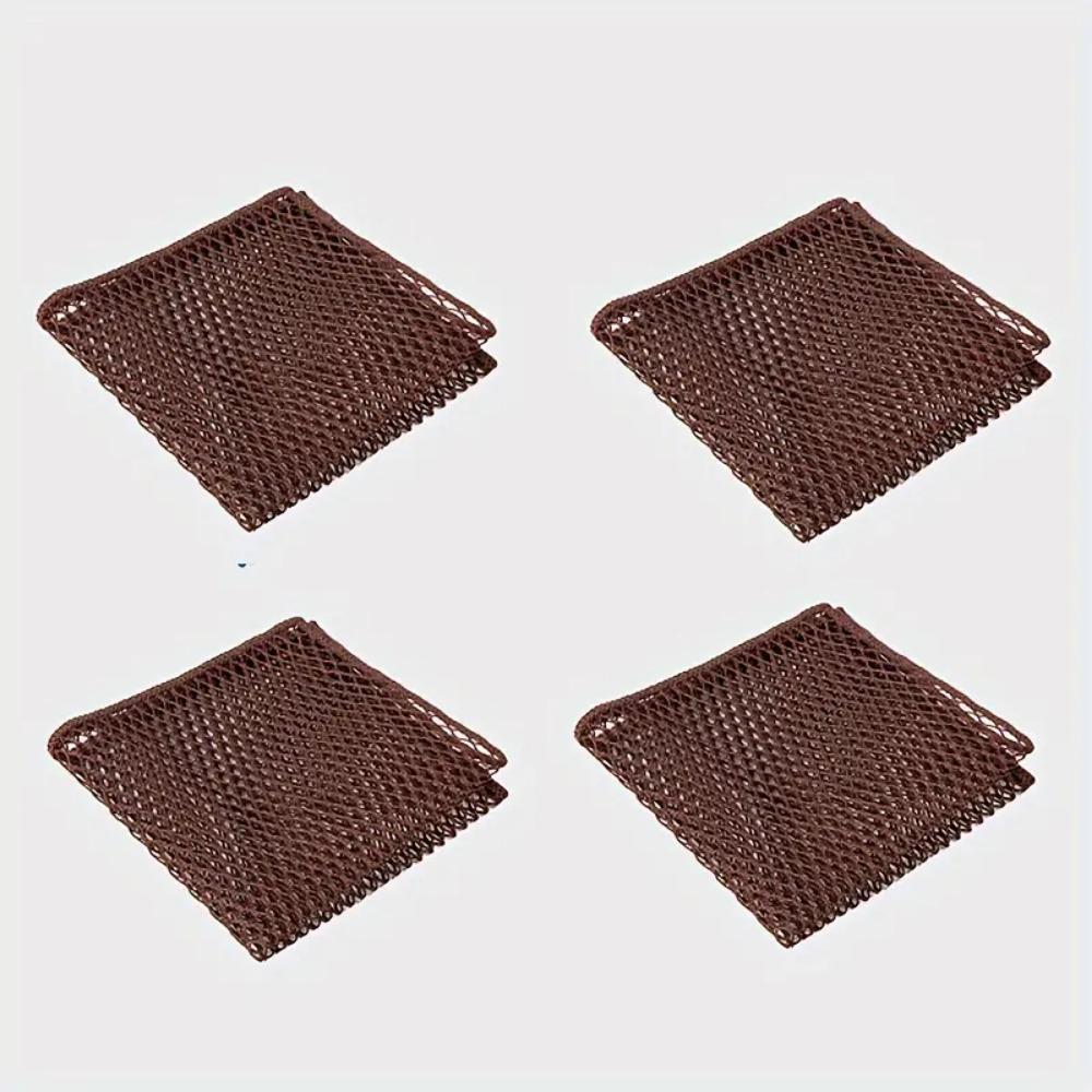 

Сетчатая тряпка для удаления масляных пятен может заменить шарики из стальной проволоки для мытья кастрюль и посуды.. Многофункциональная сетчатая тряпка для мытья посуды. 4pcs темно-коричневого