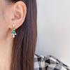 EH1612 3D Christmas Tree Dangle Earrings with Non-Piercing Mosquito Coil Ear Clips