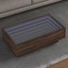 VidaXL Coffee Table with LED Brown Oak 90x50x30 Cm Engineered Wood, Side Table, Living Room Table, Side Table, 847524