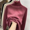 Pulover de damă de toamnă și iarnă Pulover din tricot Pulover cu gât înalt Pulover gros Cămașă cu fundul cald Topuri cu mânecă lungă