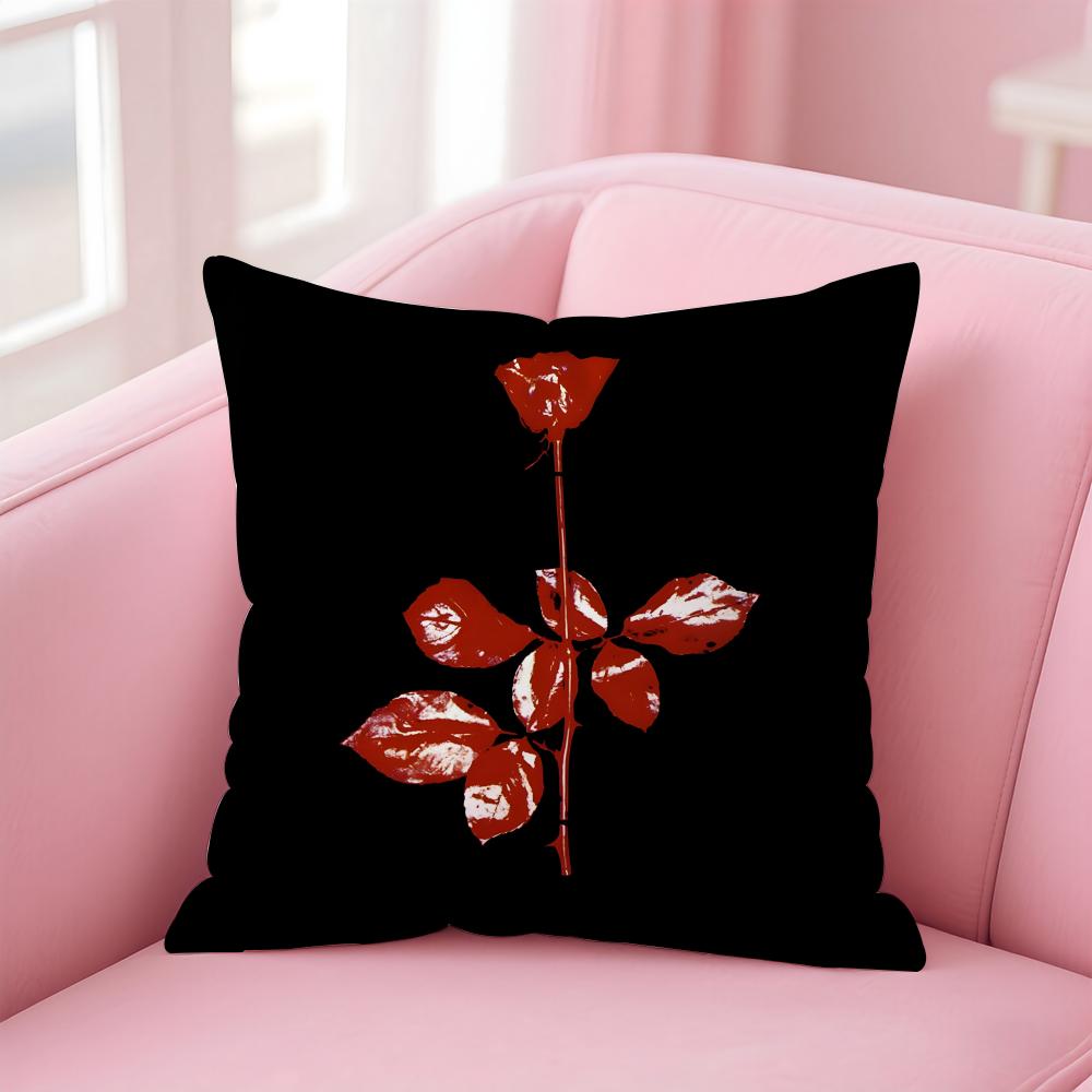 Synth Pop British Band DDepeche MMode Cushion Cover Pillowcase Short Plush Invisible zipper Room Sofa Cushion Cover