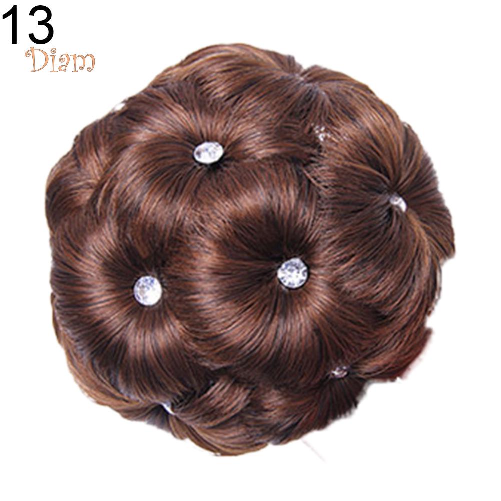 BEAUTY-WIG 9 Flowers Synthetic Bun Hair Extension Elastic Bridal Donut Chignon