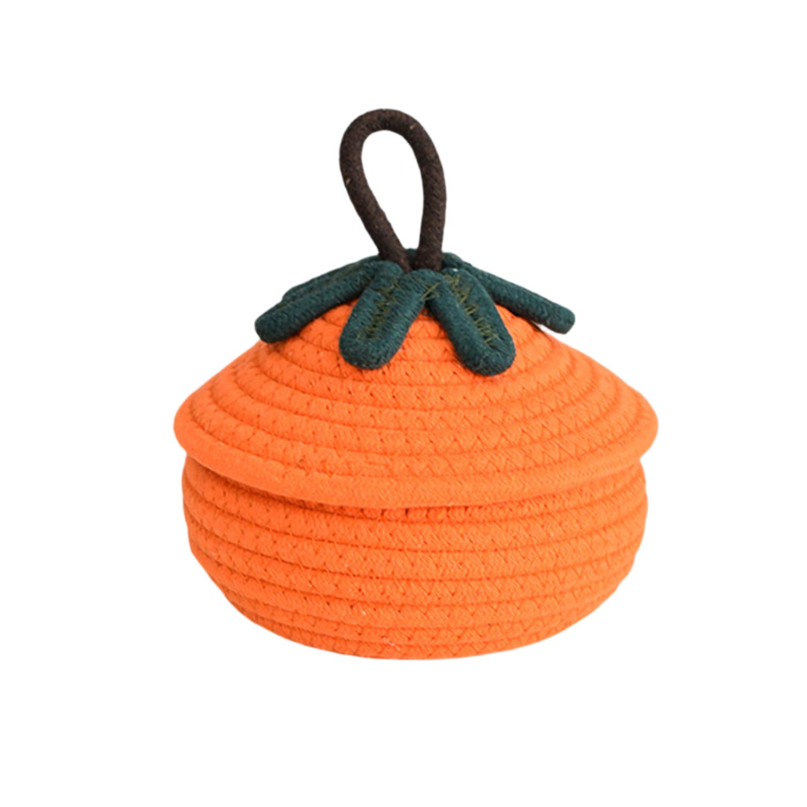 

Cotton Rope Woven Pumpkin Basket With Lid, Full Of Festive Vibes! One Size