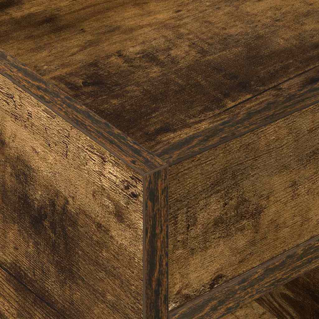 Side Table Smoked Oak 40 X 40 X 56 Cm Engineered Wood
