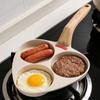 3-Compartment Nonstick Frying Pan Divided Grill Pan  Eggs Burgers