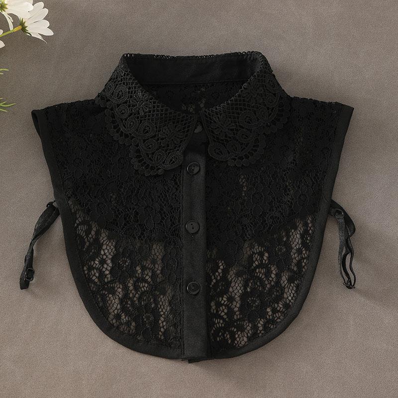 New Fake Collar Shirt Women White Lapel Ruffles Stand False Collar Woman Girls Detachable Collar Lace Removable Half Shirt