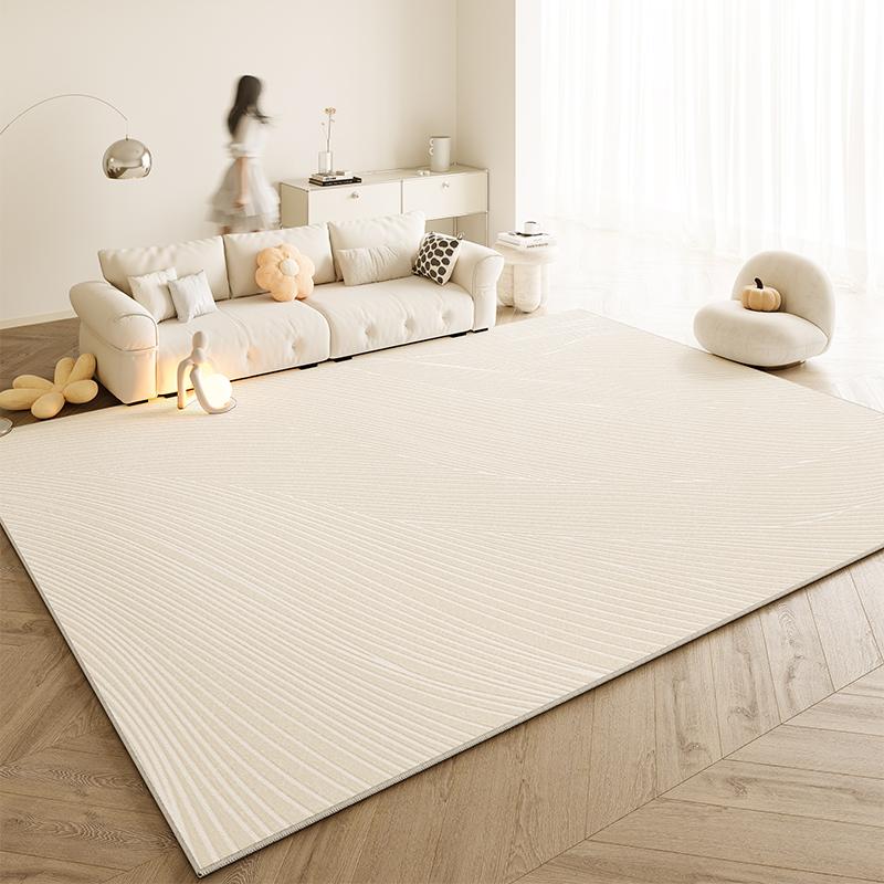 Cream Style Living Room Decoration Line Carpet Large Area Rugs for Bedroom Washable Study Soft Rug Anti-slip Cloakroom Floor Mat