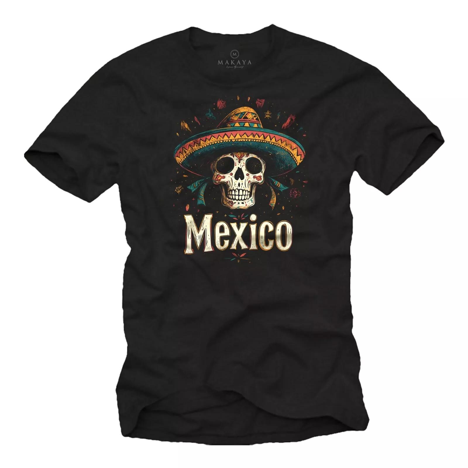 Men s Mexican Logo T-Shirt - Mexican Motif Skull Mexico Mexico- 3XL