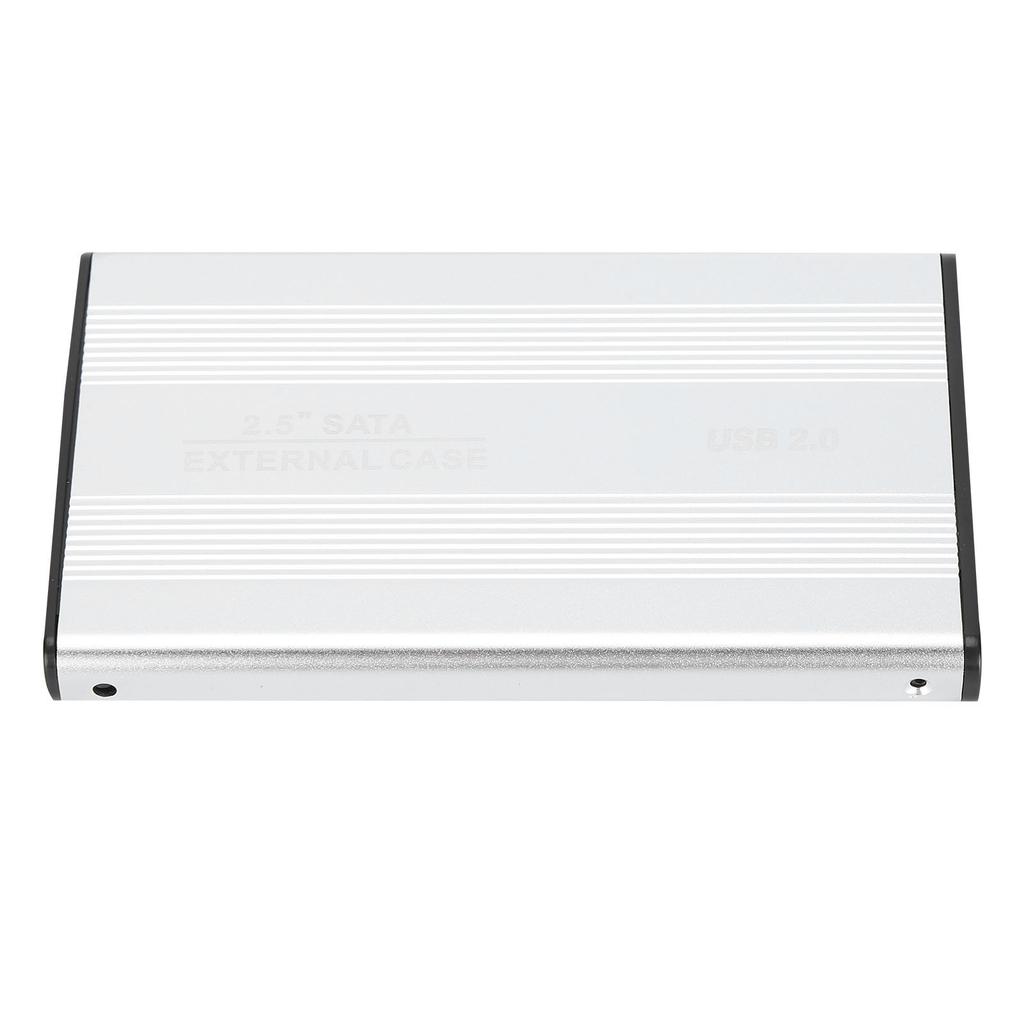 HDD Enclosure Plug Play 3TB USB2.0 SSD Hard Disk Box for OS X Laptops External Data Storage Argent  (Not Inclube Hard