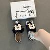 Vintage College Cartoon Platform Clog Slippers for Women Summer Autumn Forest Suede Slip-On Loafer Shoes Soft Sole Indoor Outdoor