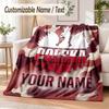 Custom Text Flannel Blanket Poland Football Print Warm Cozy Blanket Home Sofa Bedding