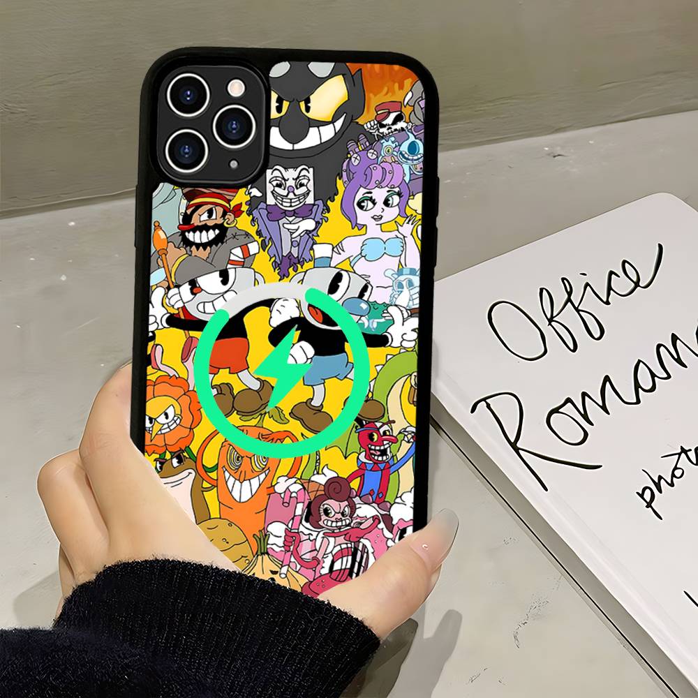 C-Cuphead Classic Game For Magsafe Magnetic Wireless For IPhone 16 15 14 13 12 11 17 Pro Max Plus Phone Case