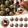 2D Black Cat Christmas Pendant Cartoon Vibrant Black Cat Christmas Ornaments  New Year