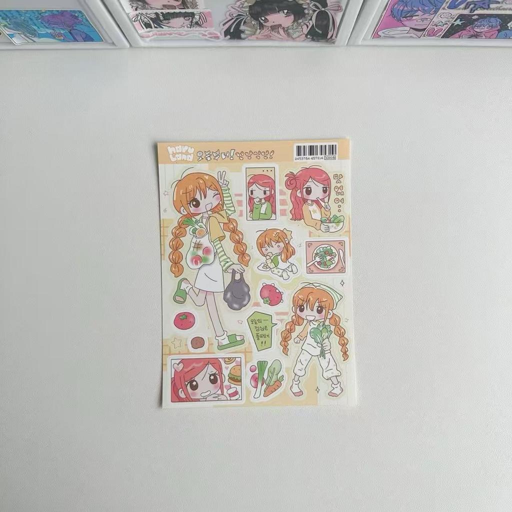 8 Types of Korean Cute Girl Stickers Soft Cute Girl Handbook Stickers Ins Cartoon Character Material Handbook Stickers New Gifts