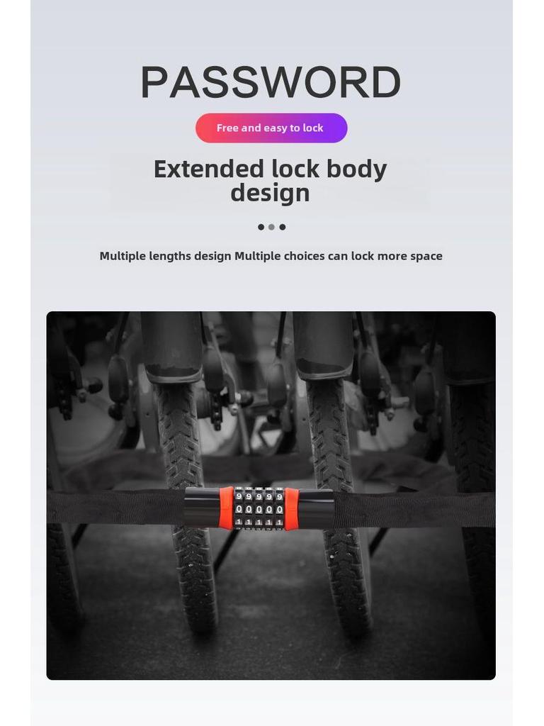 Verbessertes Diebstahlschutz-Kettenschloss für Elektro-Motorräder und Mountainbikes