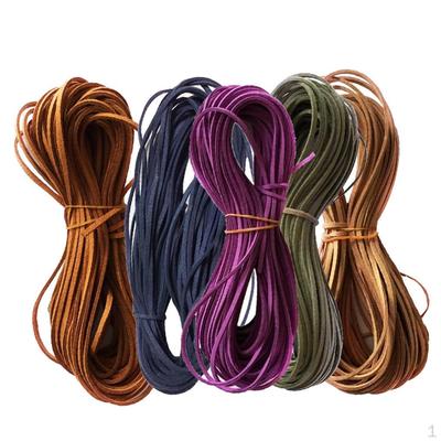 Set of 5PCS Flat Faux Suede Korean Velvets Cord String Jewelry DIY Making Lacing Beading Accessories