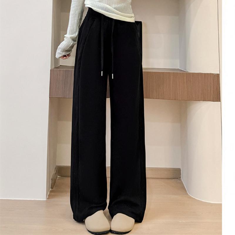 Sporthose für Damen im Herbst und Winter Neue lockere Straight-Leg-Sweathose Schmale Version mit Samt Weitbeinige Hose