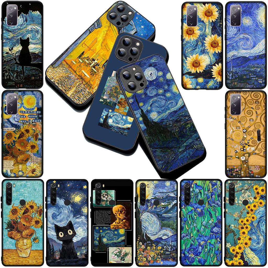Phone Cover for Samsung Galaxy S22 S21 S20 FE Ultra Plus A07 A17 A15 A16 A25 A57 A37 Casing Case Starry Night Van Gogh Sky Art