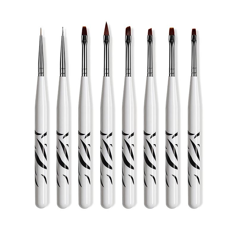 

Набор из 8 кистей для дизайна ногтей French Stripe Liner, 3D-наконечники, линии, полоски, ручка для рисования своими руками, кисти для УФ-геля, ручка для рисования, маникюрные инструменты