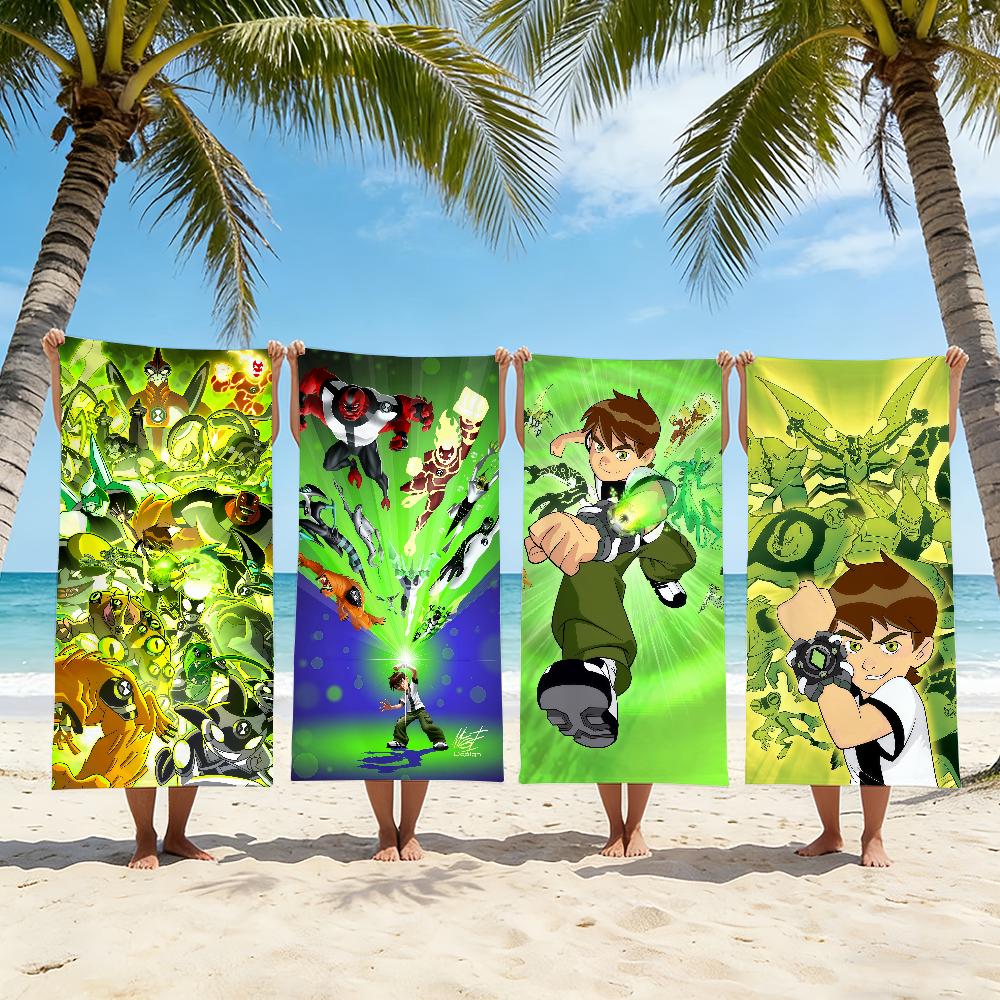 Cartoon B-Ben 10 Towel Beach Towel Travel Lightweight Skin Friendly For Pool Beach Camping Cruise Summer