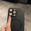 Ultra Thin Carbon Fiber Texture Armor Magnetic For Magsafe Case For iPhone 16 15 14 Plus 13 12 Pro Max Slim kevlar Hard PC Cover