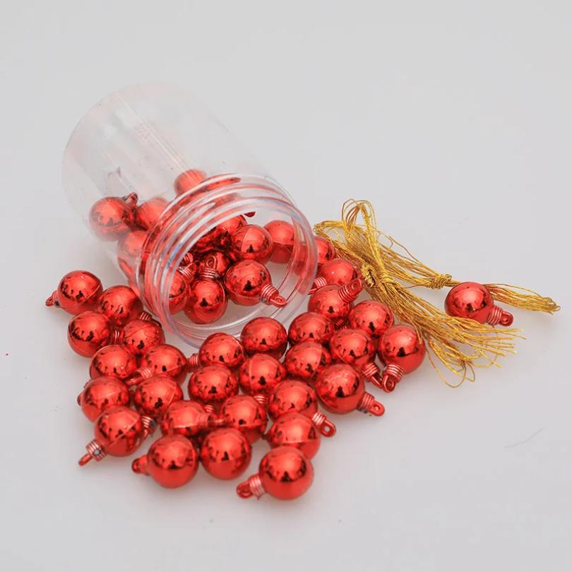 48Pcs/1.5CM Christmas Ball Decoration Supplies Christmas Tree Ornaments Pendants New Year Party Home Decoration