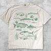 T-shirt Style Tatouage Poisson Rétro, T-shirt Graphique Pêcheur Vintage Années 90, T-shirt Poisson-Perche, Cadeau pour Amateurs de Pêche, T-shirt Nature Y2k, Haut Faune Océanique