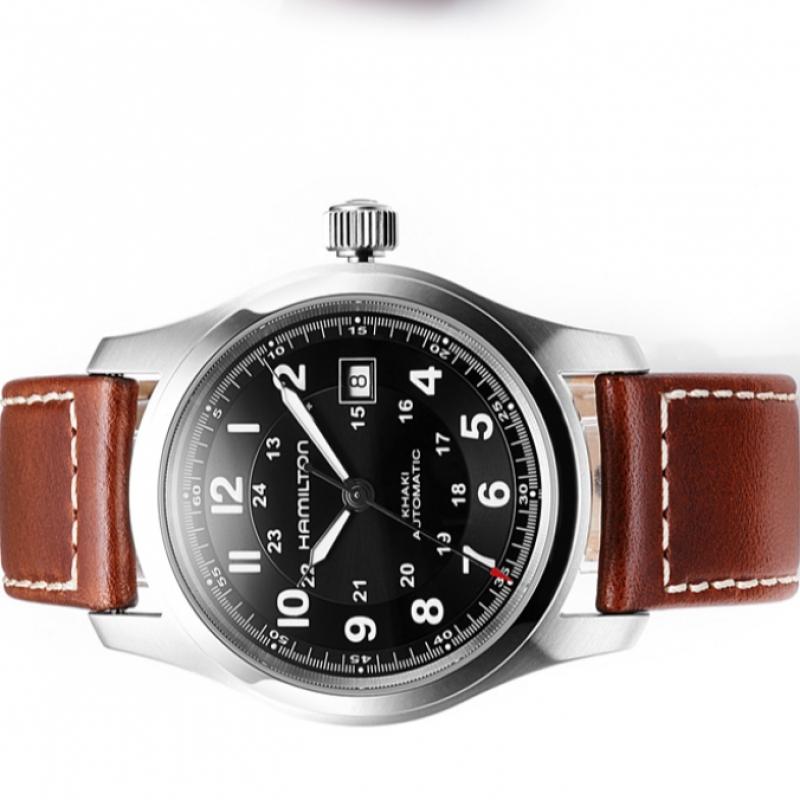 Hamilton H70555533 Khaki Field Męski skórzany zegarek