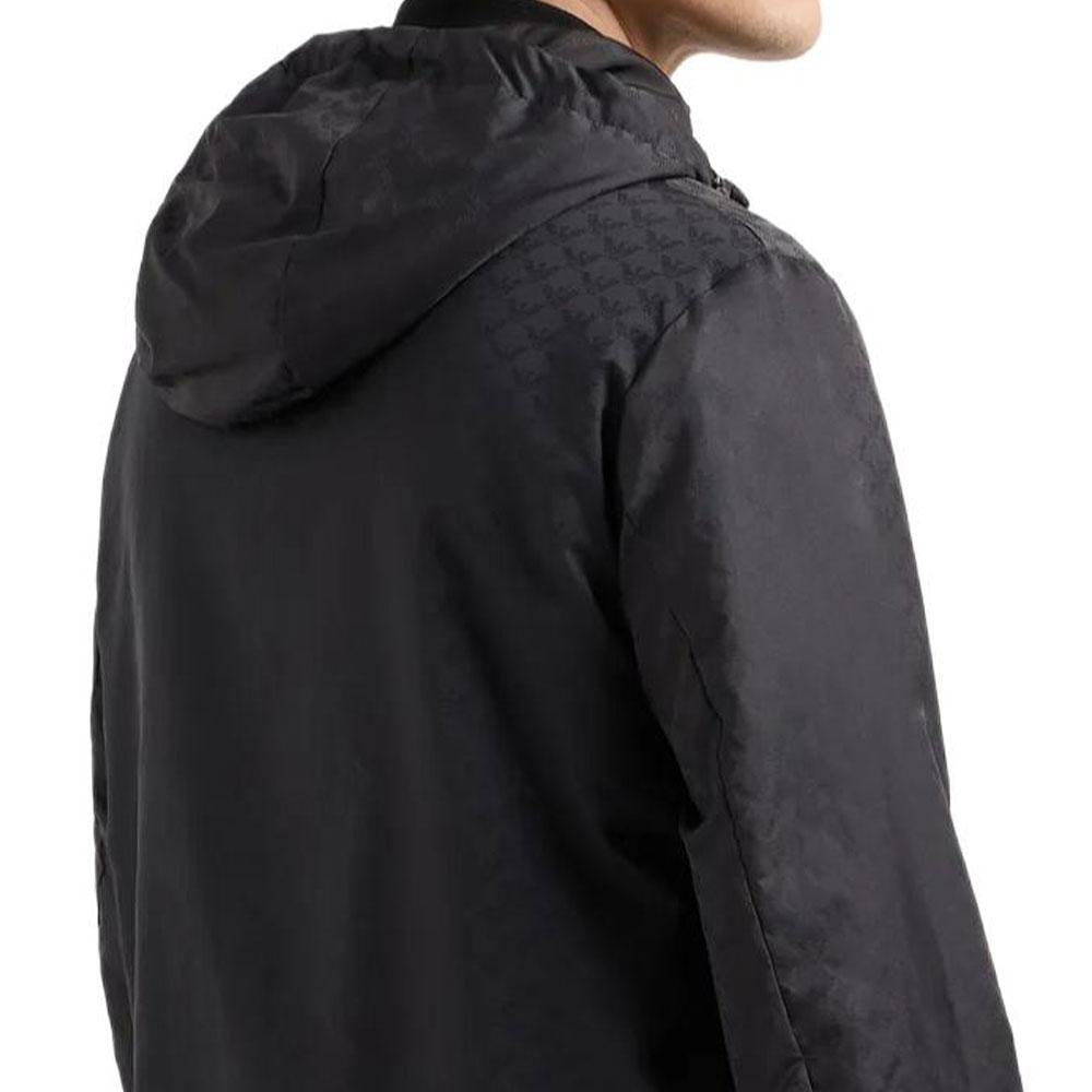 Emporio Armani Monogram-Pattern Zipped Hooded Jacket 8N1BN41-NHQZ1-F052