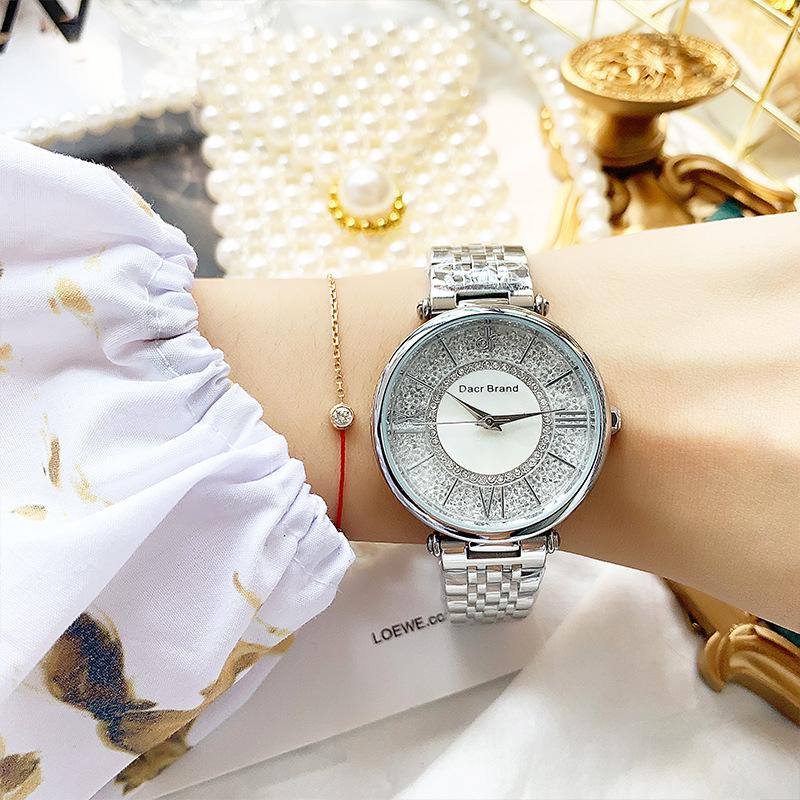 Student Watch Female Ins Style Simple Temperament High School Junior High School Rhinestone Mobile Watch Female Starry Sky Ladies Watch.