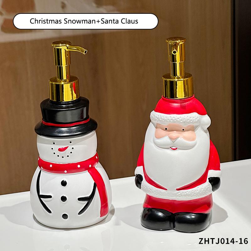 Flacone Sapone Creativo Babbo Natale Riutilizzabile Pupazzo di Neve Natalizio Dispenser Sapone Renna Flacone Pressa Gel Doccia Flacone Sapone per le Mani