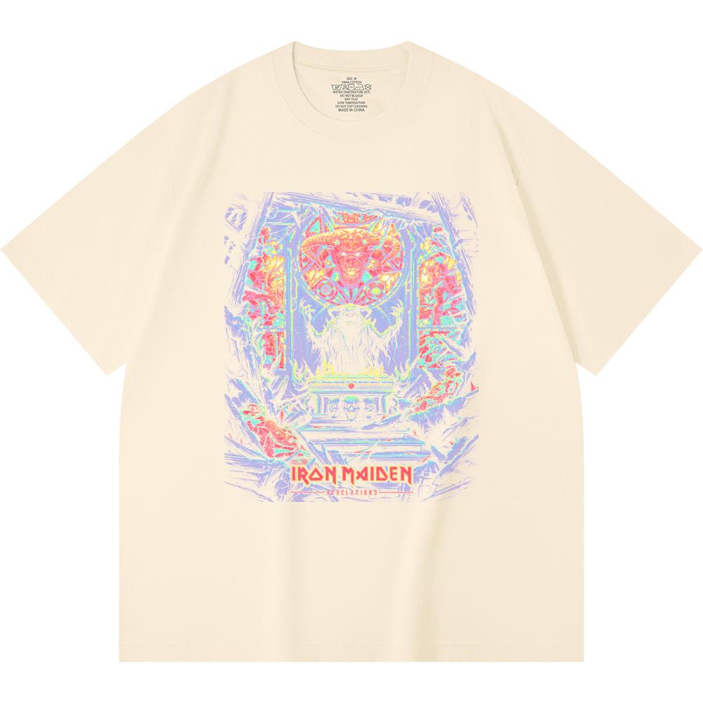 230 g/m² 100% Bavlna T-shirt Heavy Metal Rocková Kapela Tisk Populární Hudby Unisex Těžký Bavlněný T-shirt