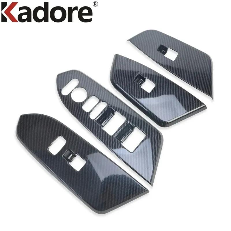 For Honda CRV CR-V 2017-  Carbon Fiber Car Inner Door Window Lift Switch Button Panel Cover Trim Interior Accessories