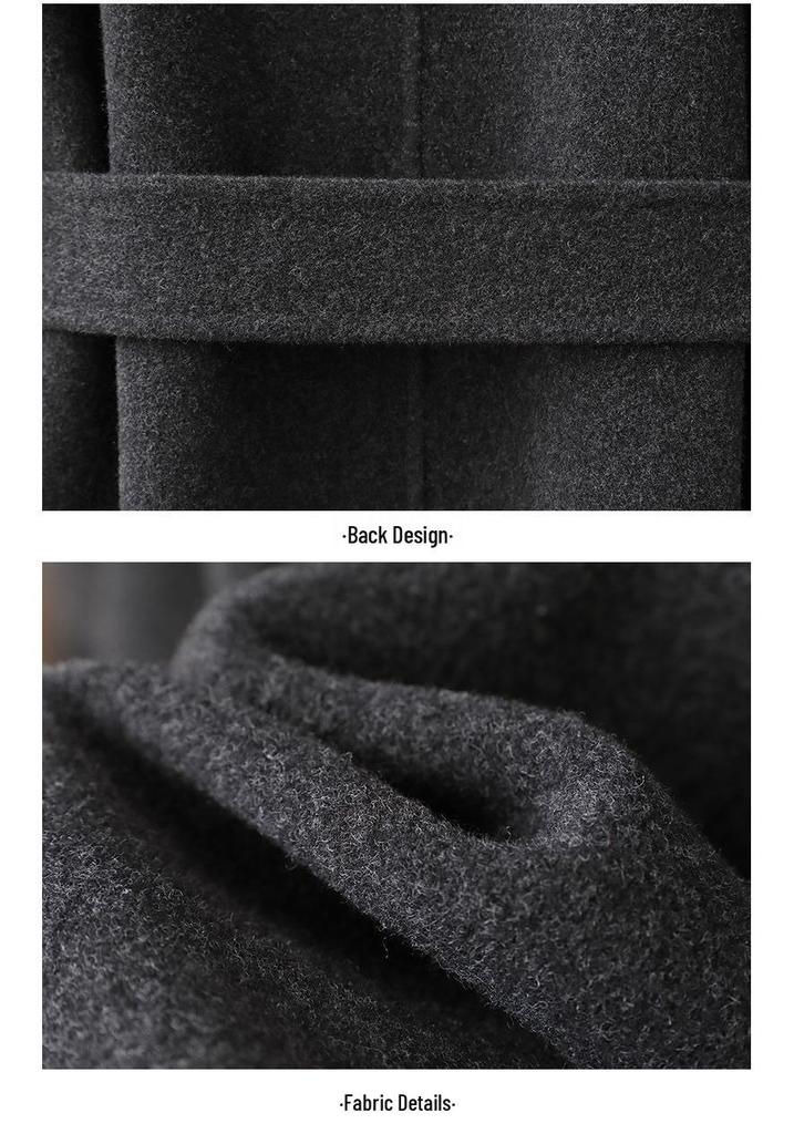 Women's Korean Style Slim-Fit Double-Sided Wool Coat, 30% Cashmere, Spring 2026