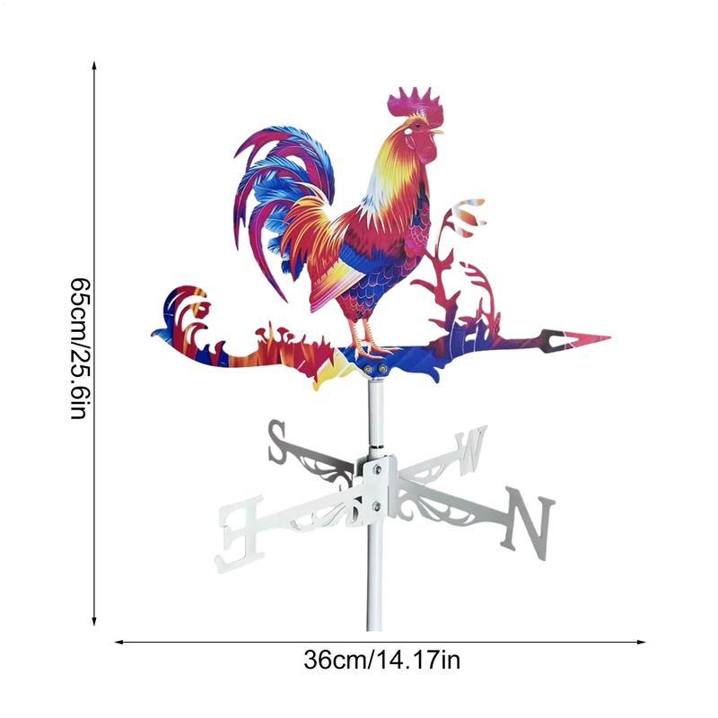 Rooster Wind Vane Rooftop Weather Vane Retro Metal Wind Direction Indicator Farm Scene Garden Art Decor Roof Garden Yard