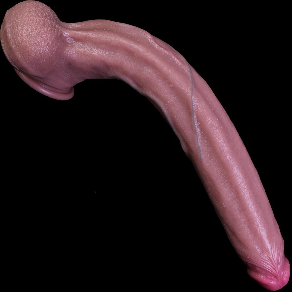 14.96'' Extra Long Silicone Dildo, Soft Flexible Design, Strong Suction Cup Base, Hands-Free Use, Smooth Surface Compatible, Unisex Adult Toy