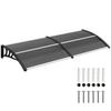 Sun and Rain Protection Canopy 196x75x23 Cm with Polycarbonate Cover for Doors and Windows Black
