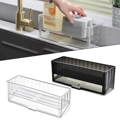 Kitchen Sink Organizer Self-draining Tray Sponge Holder Basket Multifunctional