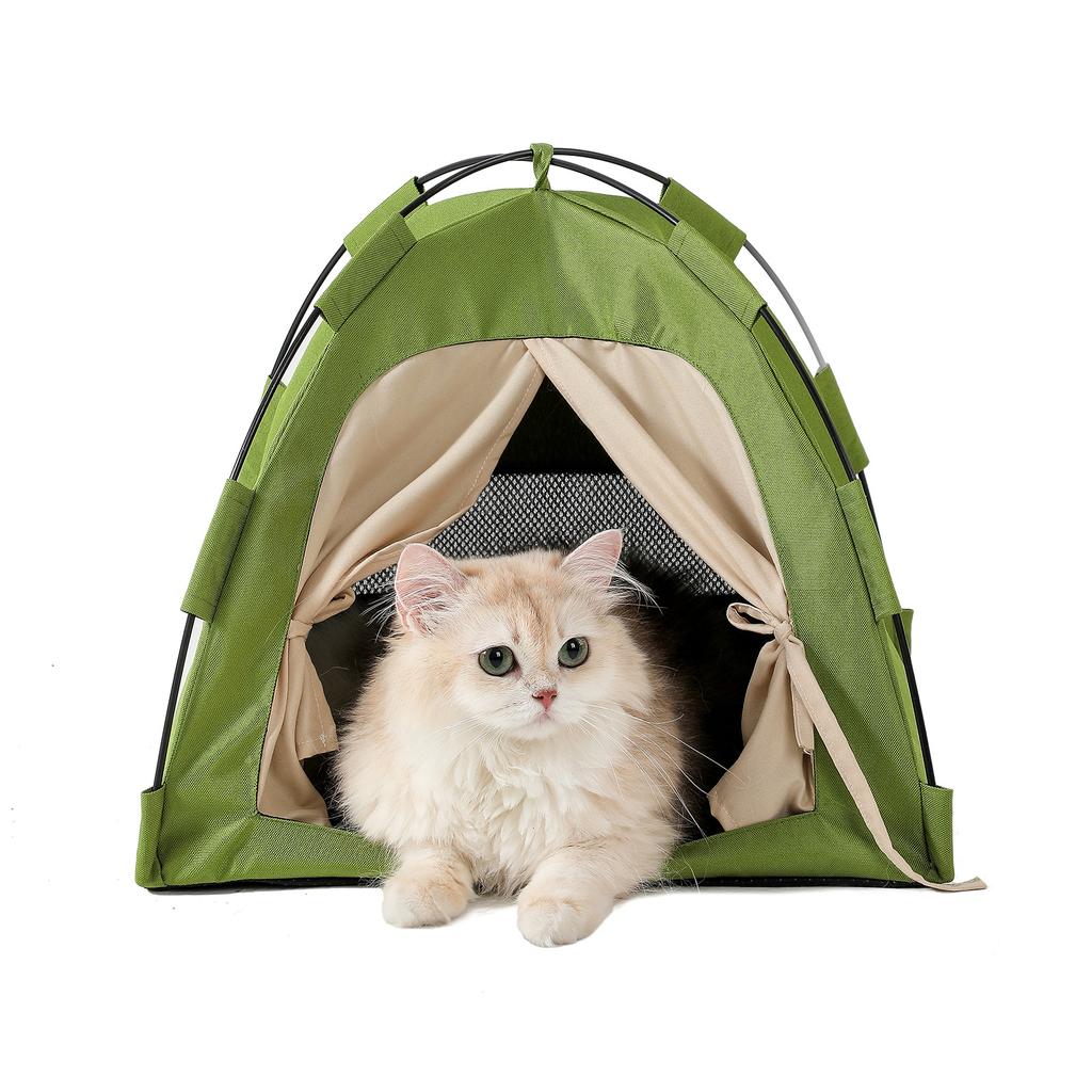 Cats Tent Door Curtain Style Foldable Cat Bed Outdoor Stray Cat House Portable for Travel Ventilate Kitty Puppy Bed Pet Supplies