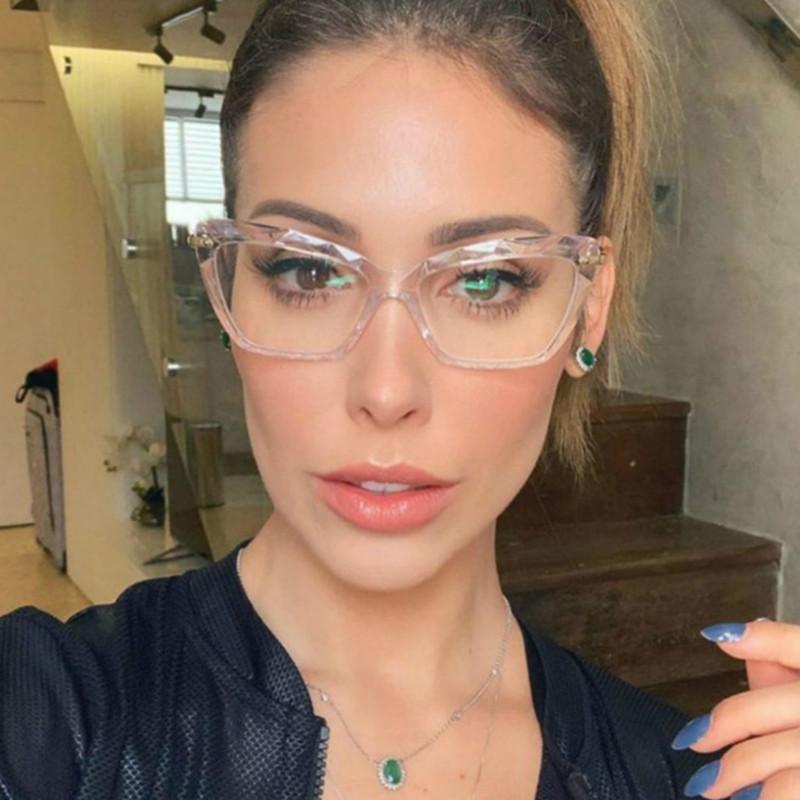 New Unique Brand Design Retro Cat Eye Women Glasses Frame Photochromic Anti Blue Light Computer Hyperopia Reading Eyeglass