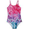 Girls' Long-Sleeve Mermaid One-Piece Swimsuit - Quick-Dry, Sun Protection