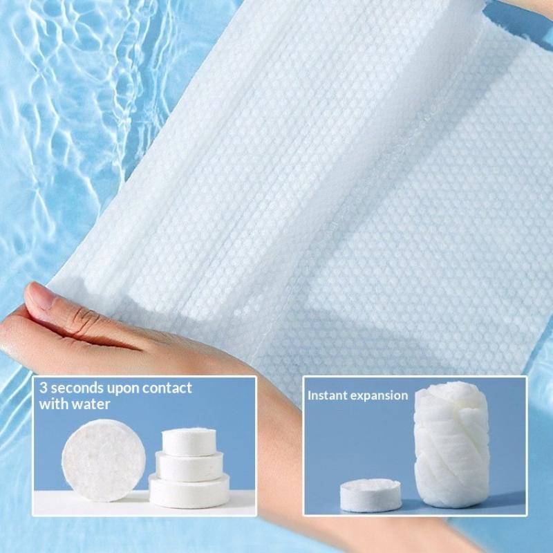 100/200 Pcs Portable Camping Compressed Towels Absorbent Face Wash Towels Travel Size Tactical Camping Supplies Disposable
