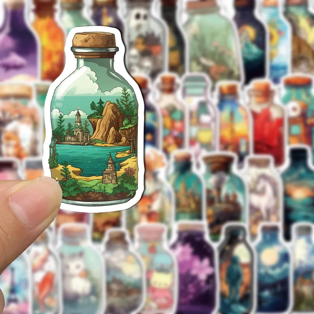 10/30/50PCS INS Style Bottle World Cartoon Stickers Aesthetic Luggage Skateboard DIY Graffiti Girl Gradient Cute Sticker Kid Toy