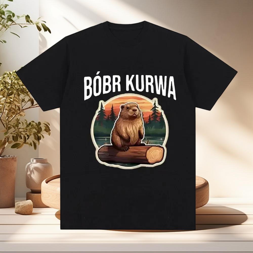 

Bober Kurwa Bobr Tshirt Funny Meme Graphic Mens Women Fashion Hip Hop Short Sleeve Loose Tshirts Comfort T Shirt Y2k Top 4XL