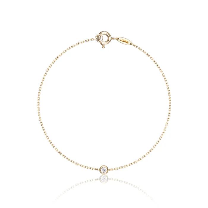 14k Diamond Essential Bezel Bracelet (14k Gold) #LCB03
