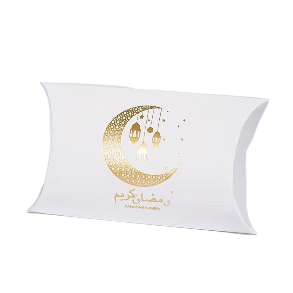 10 Peças Design de Lua Crescente Embalagem de Presentes de Ramadã Sacola de Doces Eid Mubarak Festa Muçulmana Islâmica